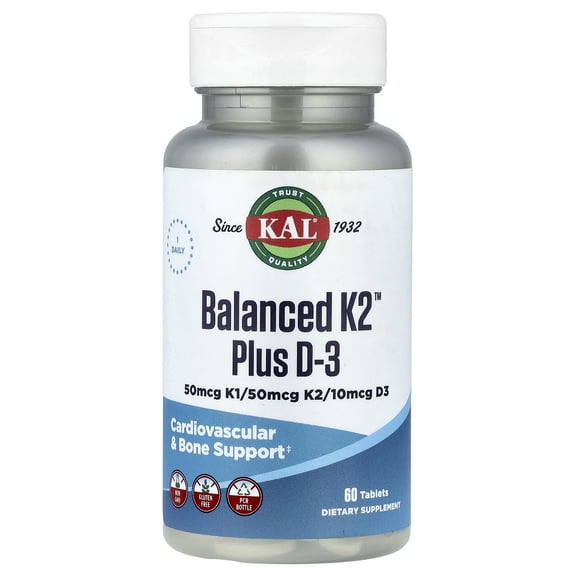 KAL Balanced K2™ Plus D-3, 60 Tablets