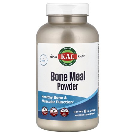 KAL Bone Meal Powder | Sterilized & Edible Supplement Rich in Calcium, Phosphorus, Magnesium | For Bones, Teeth, Nerves, Muscular Function (16oz)