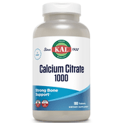 KAL Calcium Citrate 1000mg | Teeth & Bone Health, Nervous, Muscular & Cardiovascular System Support | Lab Verified | 180 Tablets