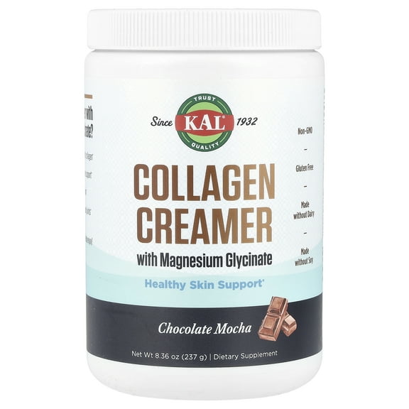KAL Collagen Creamer with Magnesium Glycinate, Chocolate Mocha , 8.36 oz (237 g)