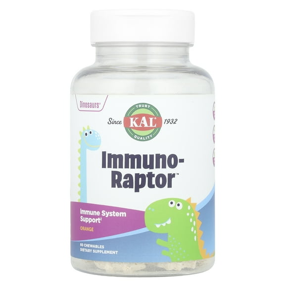 KAL Dinosaurs, Immuno-Raptor, Orange, 60 Chewables