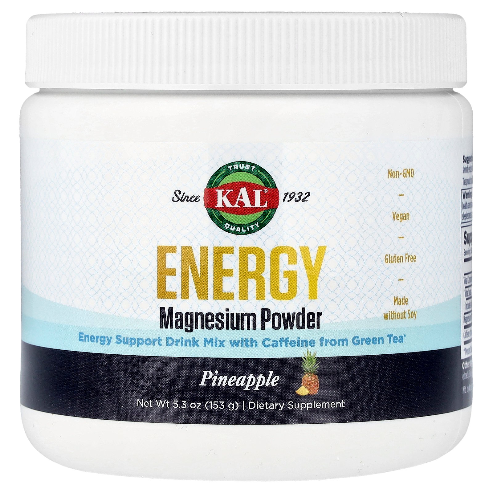 KAL Energy Magnesium Powder, Pineapple, 5.3 oz (153 g)