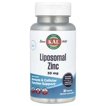 KAL Liposomal Zinc, High Potency, 30 mg, 30 VegCaps