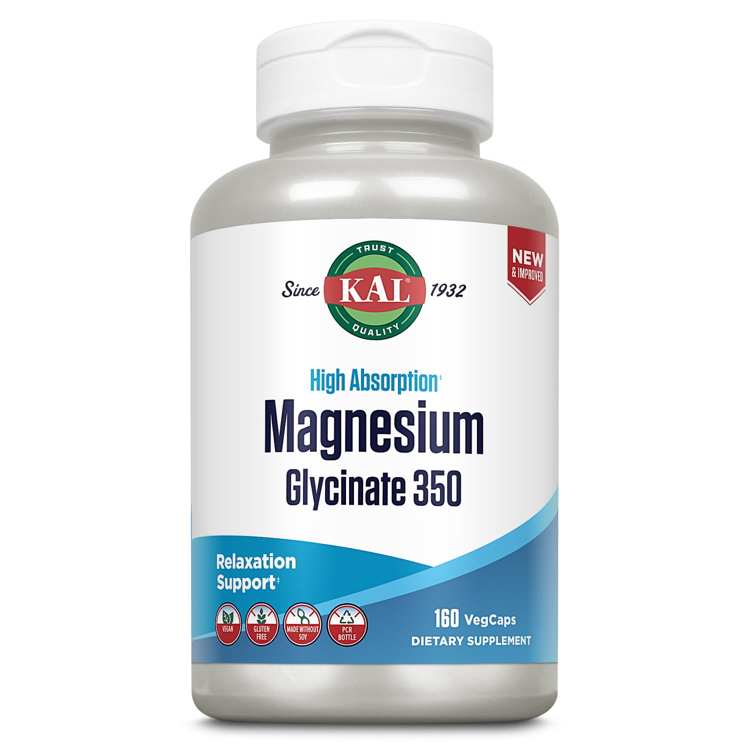 Kal Magnesium Glycinate 350 mg 160 VegCap