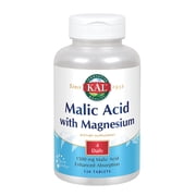 KAL Malic Acid with Magnesium, Thiamine, B-6 & Manganese | Healthy Muscular Energy Support | 30 Servings, 120 Tablets