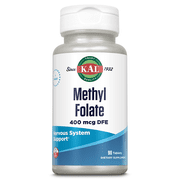 KAL Methyl Folate 400 mcg | 5-MTHF Active Form | Healthy Heart, Mind, Mood & Prenatal Support | 90 Tablets