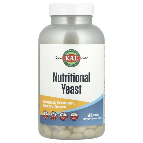KAL Nutritional Yeast | B Vitamins & Naturally Occurring Amino Acids | Healthy Hair, Skin & Energy Support (500 CT)