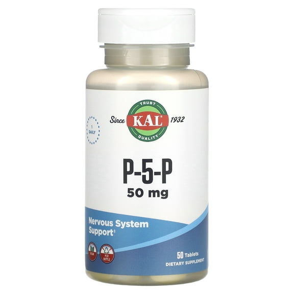 KAL P-5-P Activated Vitamin B6 | Healthy Red Blood Cell Synthesis & Nerve Function Support | Enteric Coated | 50 Tablets