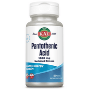 KAL Pantothenic Acid Sustained Release 1000mg | For Energy Storage & Release | Supports Metabolism of Carbs, Fats & Proteins | Vegetarian | 50ct