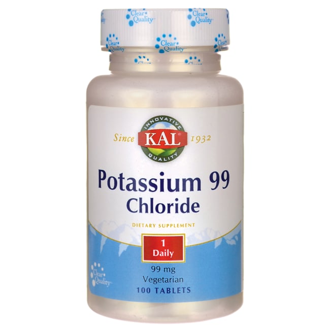 KAL Potassium Chloride 99mg | Nutritive Electrolyte Support for Bones, Heart, Muscles, Nerves | Fast Acting | 100ct - image 1 of 2