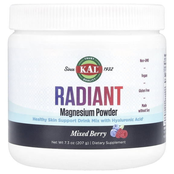 KAL Radiant Magnesium Powder, Mixed Berry, 7.3 oz (207 g)
