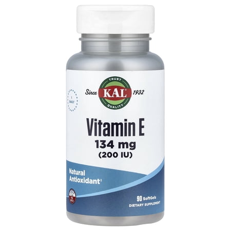 KAL Vitamin E, 134 mg (200 IU), 90 Soft Gels
