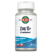 KAL Zinc 15 Plus, Immune Support Supplement with 15mg Chelated Zinc, Betaine HCl and Trace Minerals, Healthy Metabolism and Immune System Support, Vegan, Gluten Free, 100 Tablets