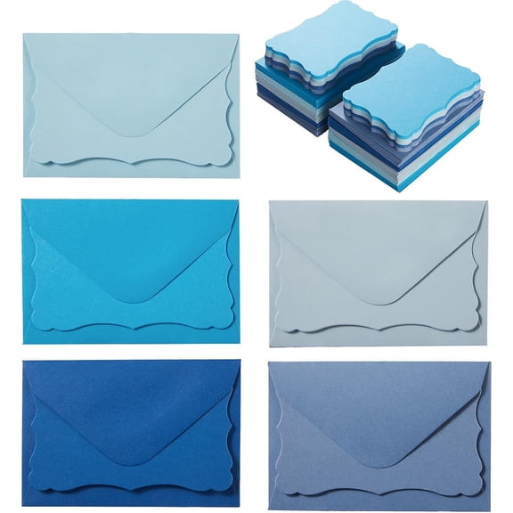 KALAKALA 100 Pack Mini Envelopes with Note Cards in 5 Colors for Wedding, Birthday, Baby Showers, 4 x 2.7 Inches (Pink)