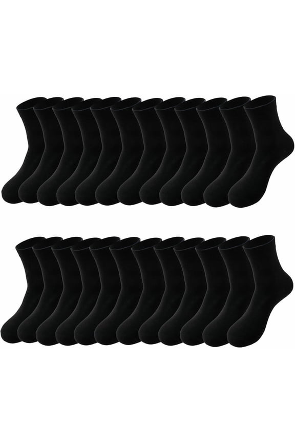12 Pairs Black White Crew Socks,Men Women Cotton Crew Socks | Travel Daily Disposable Socks,Suitable for Wearing at Home and Daily Commuting,US Sizes 6-11 and 12-14 are Available