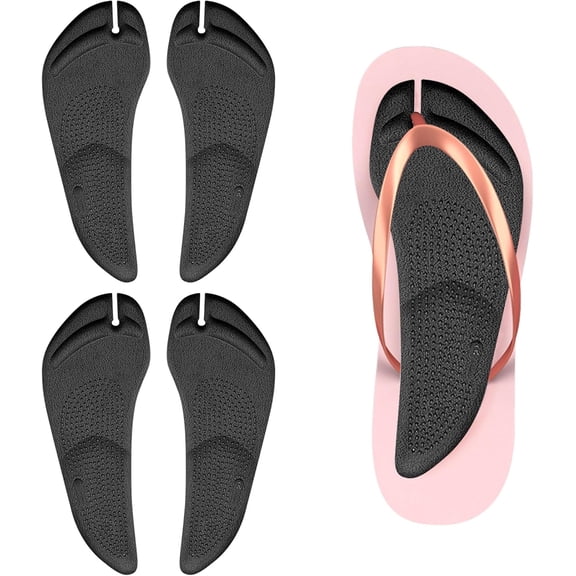 KALAKALA 2 Pairs Arch Support 3/4 Length Insoles Adhesive Arch Support Flip Flop Pad Gel Thong Sandal Cushion Inserts Sweaty Feet No Slip Foot Cushion Relieves Pain from Plantar Fasciitis Flat Feet