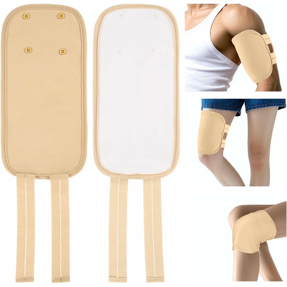 KALAKALA 2 Pcs Castor Oil Pack Wrap Leakproof Caster Oils Compress Pads with Adjustable Elastic Shoulder Straps Reusable Essential Leg Care Pack for Men Women Elbow Hand Arm Thigh Leg Knee