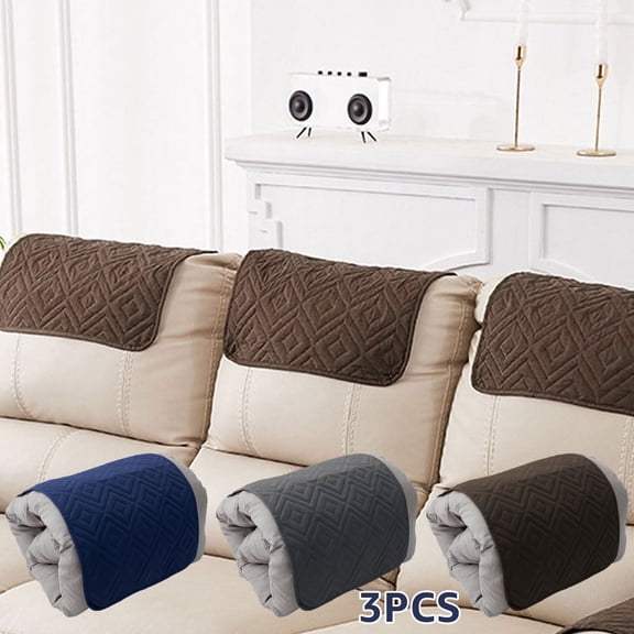 KALAKALA 3 PCS Recliner Headrest Protector Polyester Headrest Cover for Recliner Chair Wear Resistant Sofa Headrest Covers Decorative Couch Headrest Protector for Home Office Recliner Sofa 22x15in