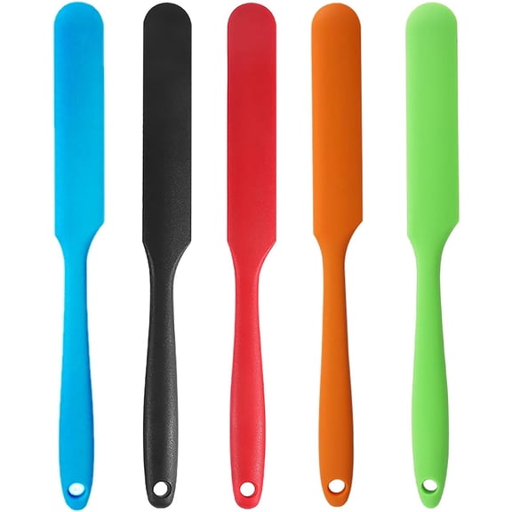 KALAKALA 4 Pcs Jar Spatula Set - Long Handle Sourdough Scraper, Skinny Spatula for Jars, Bottles, and Containers, Non-Stick Heat Resistant Cake Cream Spatulas