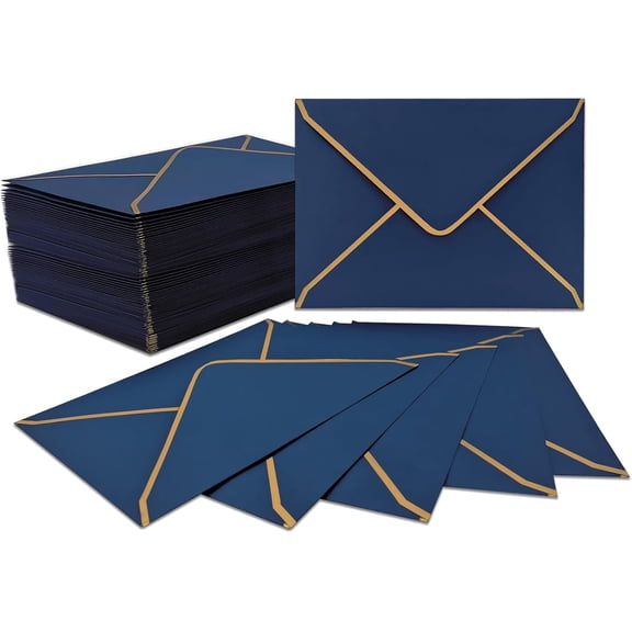KALAKALA 50 PCS Invitation Envelopes, 5x7 Envelopes for Invitations Red Envelopes for 5x7 Cards A7 Luxury Envelopes Mailing Envelopes for Wedding, Graduation