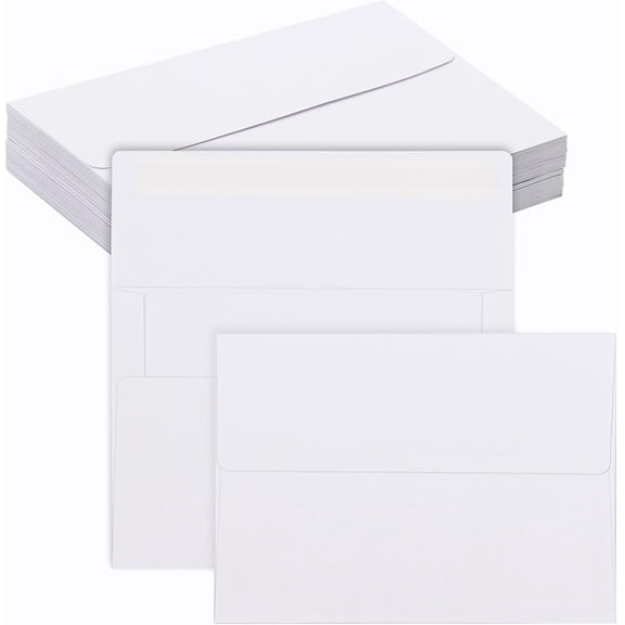 KALAKALA 50 Packs White A7 Envelopes, 5x7 Envelopes for Invitations, Self Seal for Weddings, Graduation, Baby Shower, Birthday, Greeting Cards