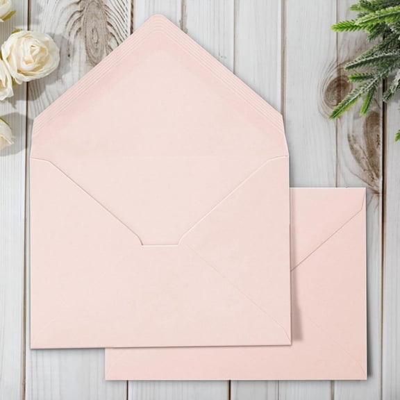 KALAKALA 50Pcs A7 Invitation Envelopes Set Ivory Greeting Card Envelope V-Flap Envelope Gift Cards Sleeve for Mailing Envelopes Sending Card, 7.3 x 5.3 Inch
