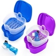 thumbnail image 1 of KALAKALA Black Denture Soaking Container Partial Denture Case, Orthodontic Retainer Cleaning Case Denture Cleaner Container Dentures Teeth Cup with Strainer and Lid Waterproof, 1 of 6