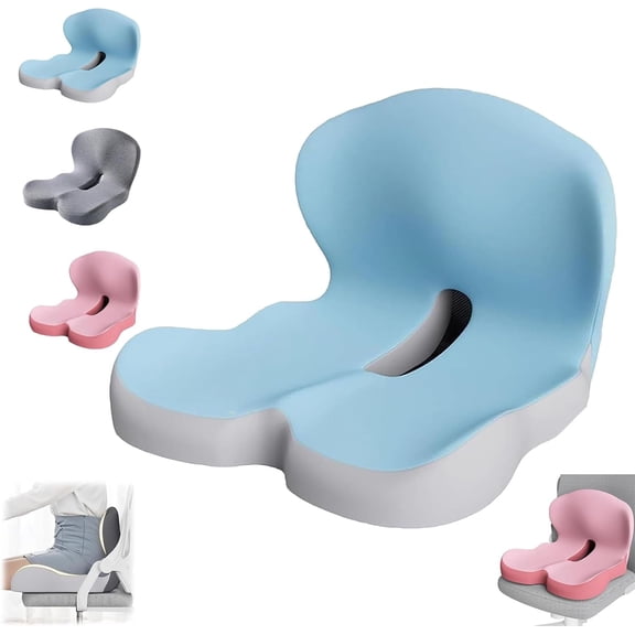 KALAKALA Celinva Orthopedic Cushion, Instant Relief for Back & Sciatica Pain, Long Sitting Lumbar Support, Memory Foam Truck Seats Cushions, Removable Cover Anti Slip Cushion for Drive,Office