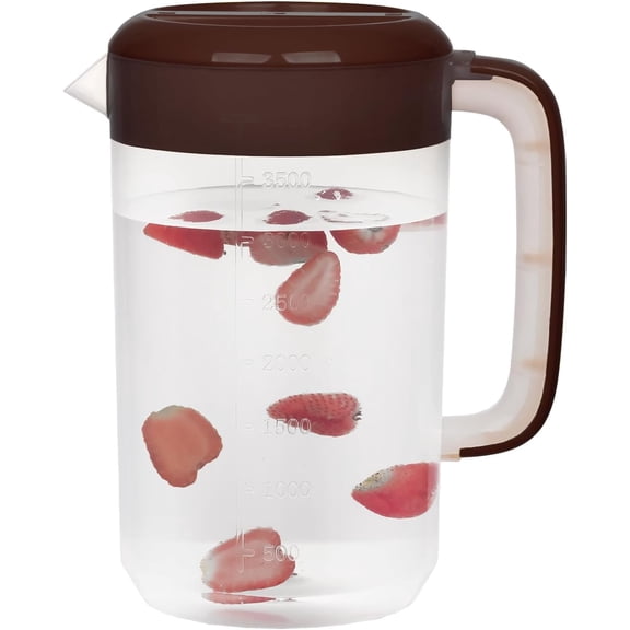 KALAKALA Clear 1 Gallon Pitcher with Lid, Large Plastic Ice Tea Jug for Fridge, Sun Tea Pitcher - Clear