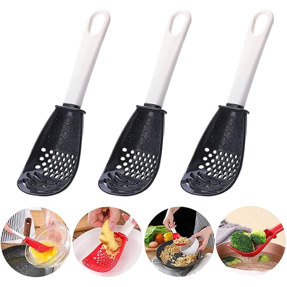 KALAKALA Cupid's Arrow 6in1 Multifunctional Kitchen Cooking Spoon - Egg Yolk Separator, Grater, Masher, Colander, Skimmer, Scoop - Heat Resistant, Plastic, 8.86 x 2.75 x 1.79 inches