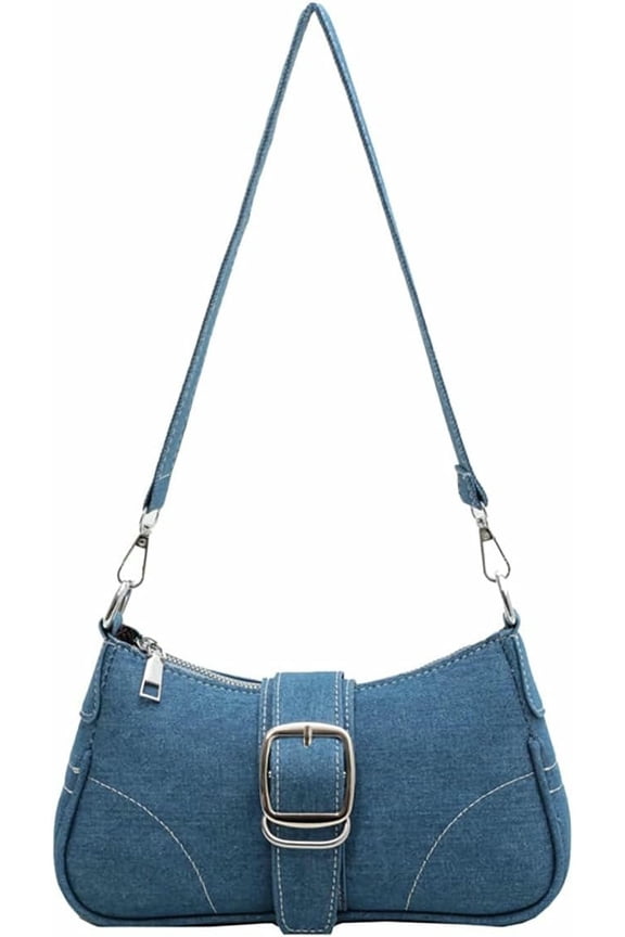 Denim Purse for Women, Vintage Y2K Denim Shoulder Bag Retro Jean Purse Underarm Handbag Clutch for Party, Shopping, Travel