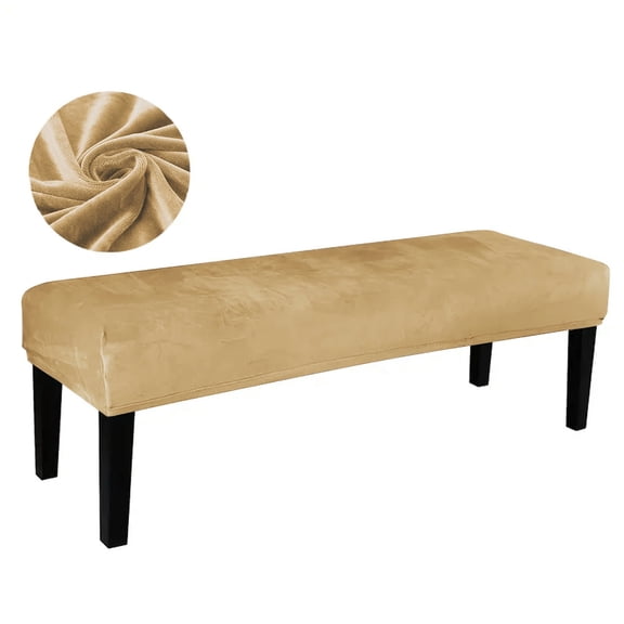 KALAKALA Dining Bench Cover Velvet Thick Stretchable Seat Protector Rectangle Stool Slipcover for Living Room Bedroom Kitchen