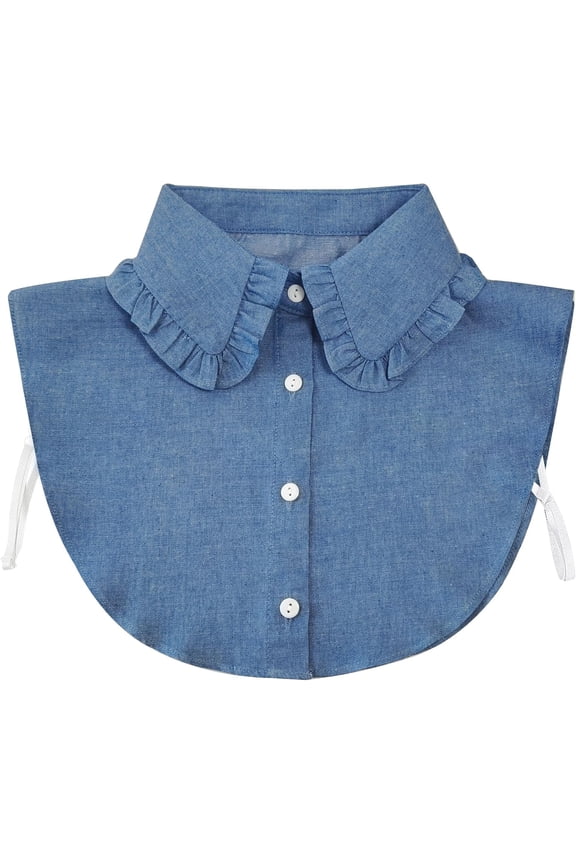 Fake Collar Detachable Dickey Blouse for Women Dickies Half Shirts, Ruffled Faux False Collar Inserts