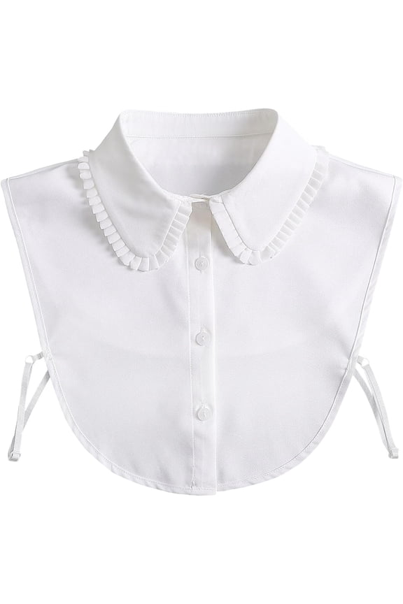 Fake Collar Detachable Dickey Blouse for Women Dickies Half Shirts, Ruffled Faux False Collar Inserts