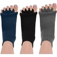 thumbnail image 1 of KALAKALA Five Toe Separator Socks for Men Yoga Foot Alignment Socks Massage Toe Spacers Bunion Corrector Cushion 3 Pairs, 1 of 6