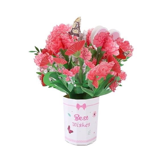 KALAKALA FreshCut Paper Pop-Up Flower Bouquet Greeting Card – 3D Paper Flowers for Mom, Birthday, Mother’s Day, Thank You & Anniversary – Includes Note Card – Tulips, Sunflowers, Peonies, Carnations