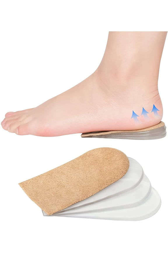 Heel Lifts for Leg Length Discrepancy, 4 Layers, Adjustable Orthopedic Shoe Heel Lift, Height Increase Insole, Heel Spurs, Achilles Tendonitis, Heel Pain, Heel Cushion Inserts for Women & M