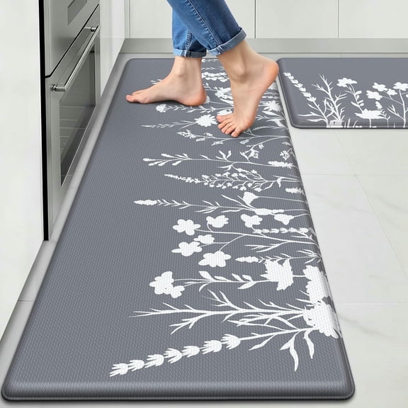 KALAKALA Kitchen Mats for Floor, Kitchen Rugs Sets of 2, Cushioned Anti Fatigue Mats for Kitchen Floor, Non-Slip Kitchen Decor, Water Resistant Kitchen Rug for Home, Kitchen, 17.3"x30"+17.3
