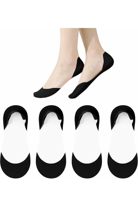 No Show Socks with Invisible Sling Back Womens, 6 Pairs Low Cut Half Toe Topper Socks with Non-Slip Straps for Heels