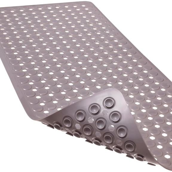 KALAKALA Non-Slip Bathtub and Shower Mats, Power Grip Bath Mat 35 x 16.3 Inch with Suction Cups and Drain Holes for Tub Bathroom Floor Safety, Machine Washable Soft Bathmat, Navy Blue
