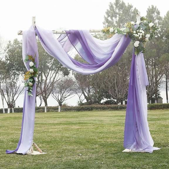 KALAKALA Sheer Canopy Bed Curtains Panels 216 - Home Decoration Sheer Voile Scarf Valance for Wedding (1 Panel, W60 x L216, White)