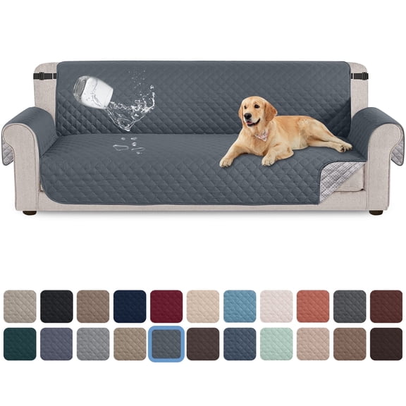 KALAKALA Waterproof Sofa Cover Non Slip Couch Cover Machine Washable Slipcover Leakproof Furniture Protector for Dogs Kids Pets, Dark Gray, Sofa