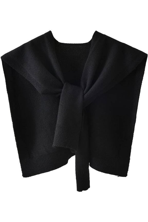 Women's Fashion Sweater Knitted Knotted Shawl Wraps Cape Tops Blouses