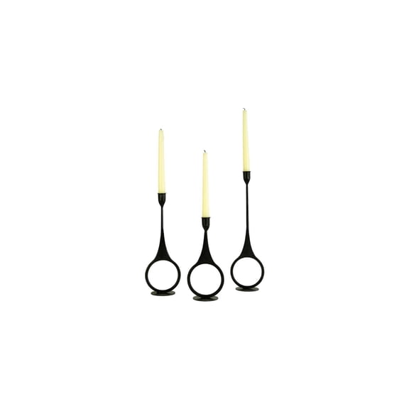 Kalalou Candle Holders, 4.5"L x 3"W x 16"H, Black
