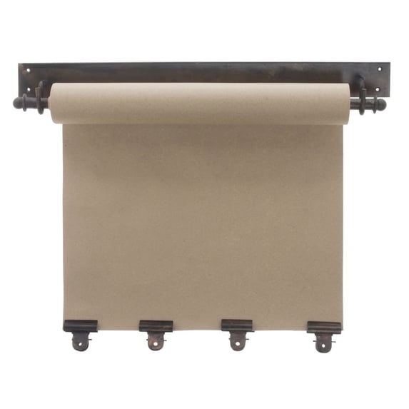 Kalalou Transitional Hanging Note Roll with 4 Clips, 3"D x 21"W x 4"H, Brown