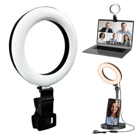 KALCINTY Ring Light with Stand, 6 Ring Light for Computer and Laptop Monitor Clip on, Desk Ring Light for Remote Working, Zoom Call, Live Streaming and Video Conferencing