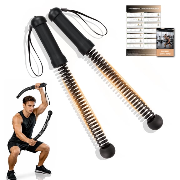 KALCINTY Weighted Ropeless Battle Ropes, 2PCS Cordless Battle Rope for Home Gym, HIIT, Strength, Quiet Portable Training Rope, Workout Ropes Versatile Fitness Equipment for Men Women