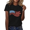 thumbnail image 1 of KALE 4th of July Short Sleeve Shirts for Women American Flag Patriotic 2D Independence Day Print Casual Sports T Shirt Y2K Clothes Black XXL, 1 of 7