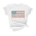 thumbnail image 1 of KALE 4th of July Short Sleeve Shirts for Women American Flag Patriotic 2D Independence Day Print Casual Sports T Shirt Y2K Clothes White M, 1 of 7