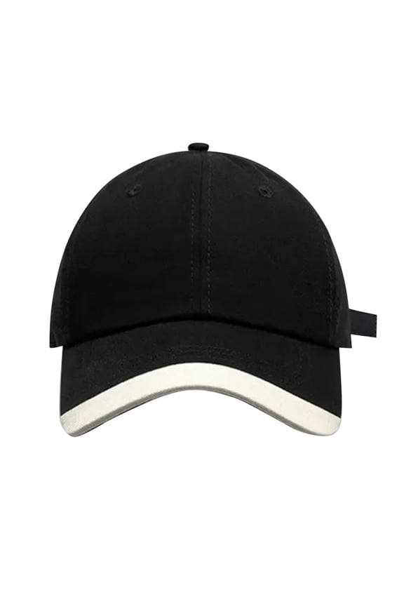 Baseball Cap Color Block Sporty Solid Color Black